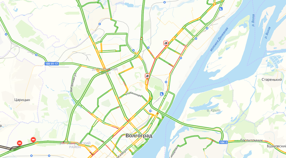 Карта с пробками волгоград