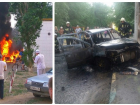Авто загорелось рядом с газовой трубой и детской поликлиникой в Волгограде
