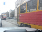В Ворошиловском районе Волгограда трамваи встали в огромную пробку