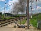 В Волгограде пожарные потушили огонь на железнодорожной станции 