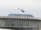 В камеру «Блокнота» попал вертолет над «шайбой» речпорта