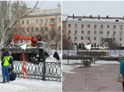 Открытый Путиным легендарный фонтан демонтировали в центре Волгограда