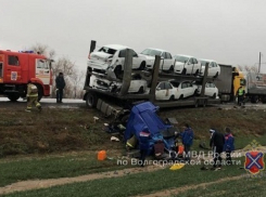 Фура из Чечни с новенькими Lada на продажу попала в ДТП на волгоградской дороге