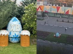 Кража гигантского кулича попала на видео в Волжском 