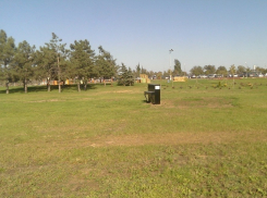 Черное пианино появилось на зеленой травке аэропорта Волгограда 