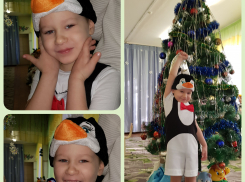 Юрий Смирнов в костюме пингвиненка в конкурсе «Лучший детский новогодний костюм-2020»