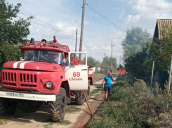 Появилось видео из горящей деревни в Волгоградской области 