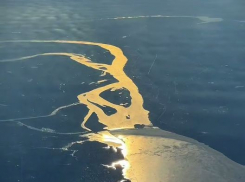 Обледенелый Волгоград и золотую Волгу показал пилот с высоты 10700 метров