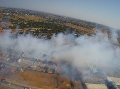 Гигантский пожар на окраине поселка Городище сняли с высоты птичьего полета