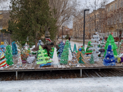 Волгоградцы устроили елочный перформанс в центре города