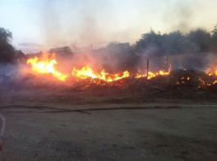На севере Волгограда горящий мусор угрожает поджечь жилые дома
