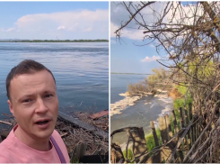 Берег волгоградских Мальдив обрушился в Волгу на видео