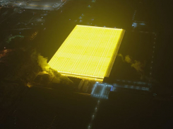 Золотое зарево над Волжским сняли с высоты птичьего полета