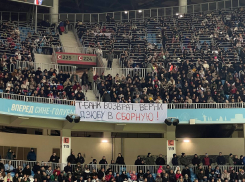 Неожиданный баннер в поддержку Дзюбы вывесили на стадионе в Волгограде 