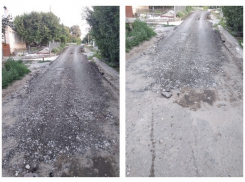 Вместо обещанной дороги волгоградские власти положили около детского садика камни и асфальтовую крошку