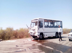 Под Волгоградом автобус протаранил три автомобиля