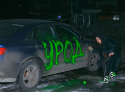 Урод: экс-солистка «Серебра» из Волгограда написала ругательство на машине кислотным баллончиком