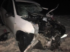 Японская легковушка врезалась в грузовик под Волгоградом: водитель и пассажир в больнице