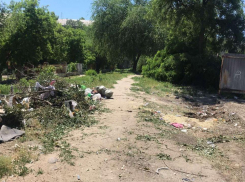 В Волгограде рабочий отодвинул кучу мусора в сторону, сфотографировал «чистоту» и уехал