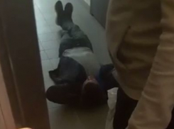 Странный диалог с уснувшим под чужой дверью волгоградцем попал на видео 