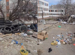 Шок-контент сняла на видео волгоградка: свалка из шин подступает к гимназии 