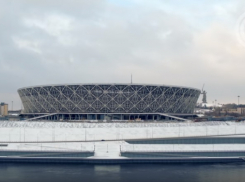 Квадрокоптер заснял усыпанный снегом стадион «Волгоград Арена»