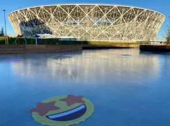 Эмоджи закатали под лед катка-гиганта в Волгограде