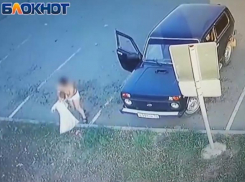 На видео попали мальчик с отцом, выкинувшие мешок с пятью щенками на парковке в Волгоградской области
