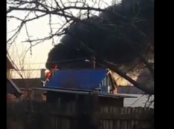 Загоревшиеся баки с бензином под Волгоградом попали на видео