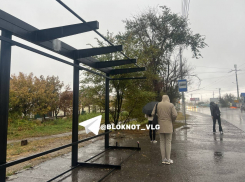 Волгоградцы промокли под дождем на обновленных остановках
