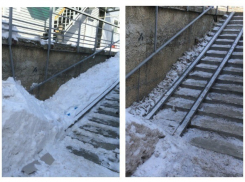 Лень волгоградских коммунальщиков помогла пандусу превратиться в ледовую горку