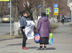 «Привязать доходы чиновников к прожиточному минимуму»: одиночный пикет у администрации Волгоградской области
