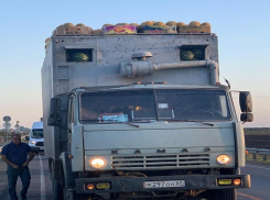 Фура с перевесом на трассе, поразившая депутата Волгоградской облдумы, попала на видео