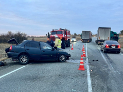 Два человека погибли в сплющенной «КамАЗом» иномарке под Волгоградом 