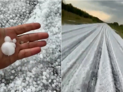 Парализующий движение град на трассе Волгоград-Саратов сняли на видео