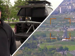БПЛА Supercam снимал на видео центр Волгограда 9 Мая