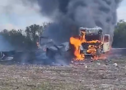 Шок-видео с места смертельной аварии с пожаром в Волгоградской области