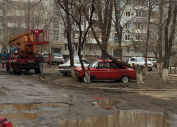 На юге Волгограда дерево рухнуло на ВАЗ-2106
