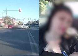 Полицейская погоня за жгучей брюнеткой на красной Mazda попала на видео в Волжском