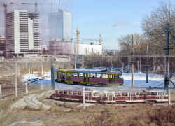 Тогда и сейчас: разворотное кольцо скоростного трамвая в Волгограде на площади Чекистов 