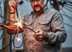 Волгоградец в падении схватился за высоковольтный провод и погиб 