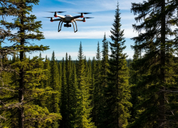 Дроны защищают сосны от новогодней выробки под Волгоградом