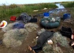 На видео попало задержание в Волгоградской области браконьеров с богатым уловом
