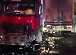 Три фуры из-за ДТП парализовали движение на волгоградской «трассе смерти» — видео 