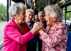 Жесткая рукопашная бабушек в волгоградском автобусе попала на видео
