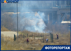 Пожарные подожгли пойму Царицы в Волгограде