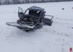 Водителя скомканной в смертельной аварии "Нивы" спасают реаниматологи под Волгоградом