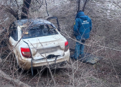 Водитель скончалась, двое детей в больнице: «Лада» врезалась в дерево на севере Волгограда  