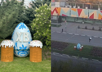 Кража гигантского кулича попала на видео в Волжском 