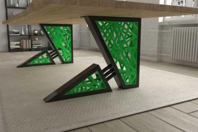 Декоративные столы, кресла-качалки, часы, полки.